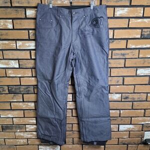 Nomis Large Blue Denim Snowboard Insulate Snowboard Pants Ski Snow Embroidered